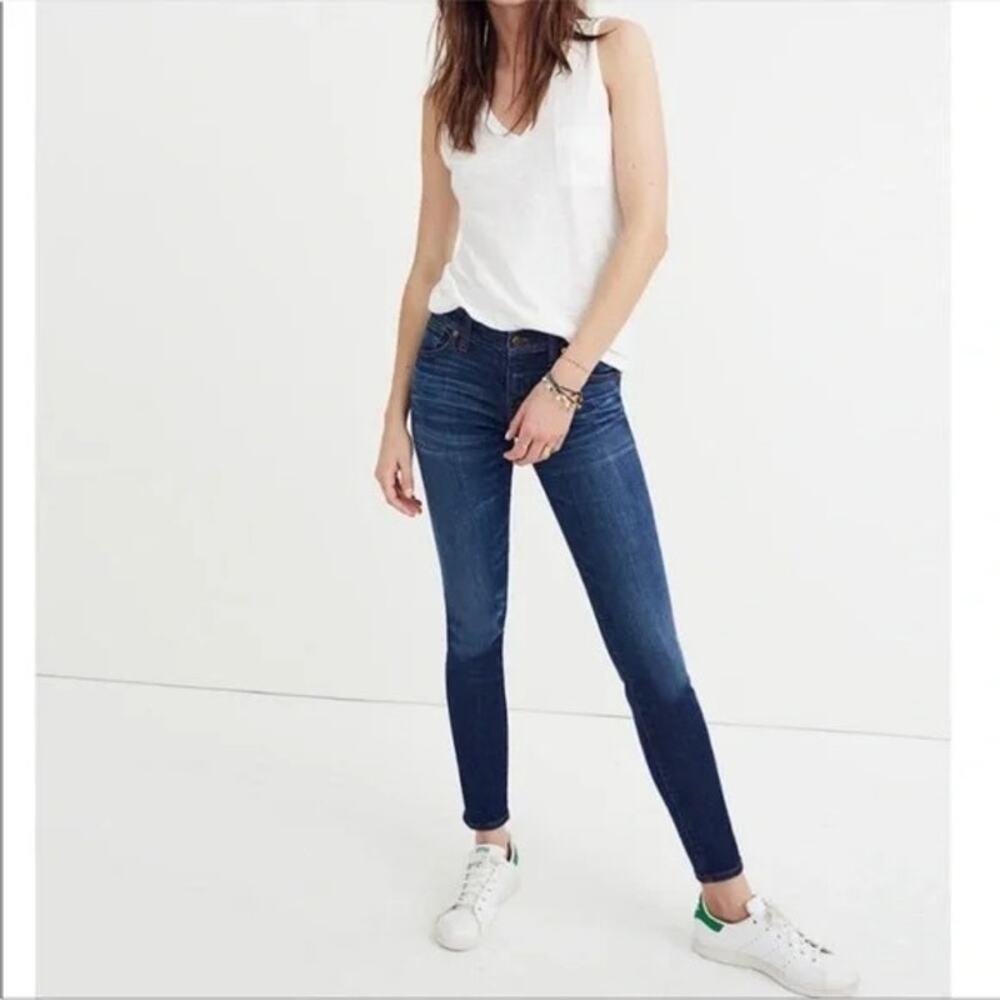 NWT Madewell 8” Tencel Denim Skinny Mid Rise Stretch Ankle Jeans 23T Dark Blue